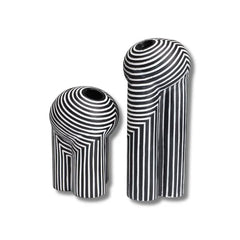 Vase Rayé Noir Et Blanc
