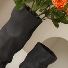 Vase Froissé Noir