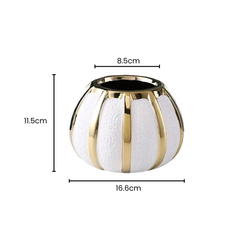 Vase Doré Blanc