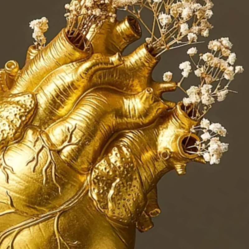 Vase Coeur Doré