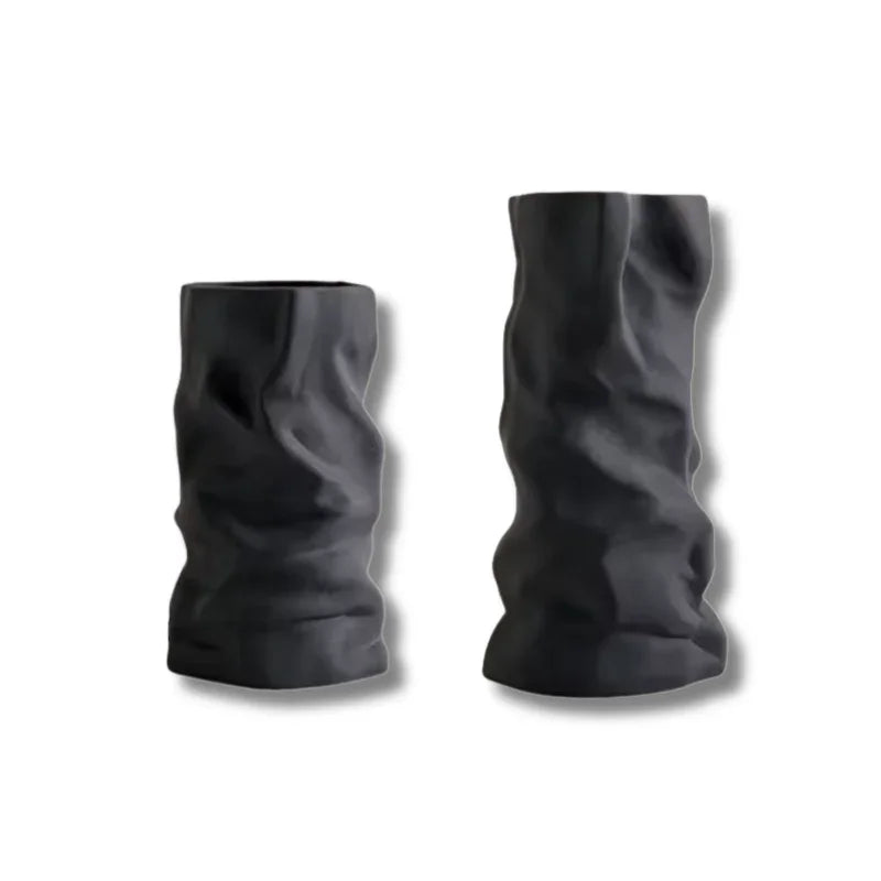 Vase Froissé Noir