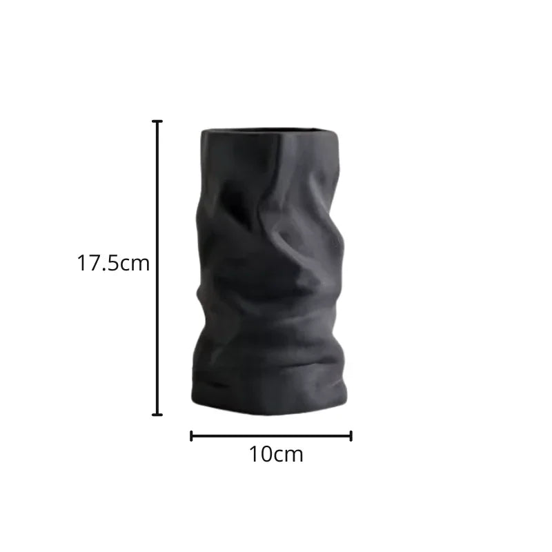 Vase Froissé Noir