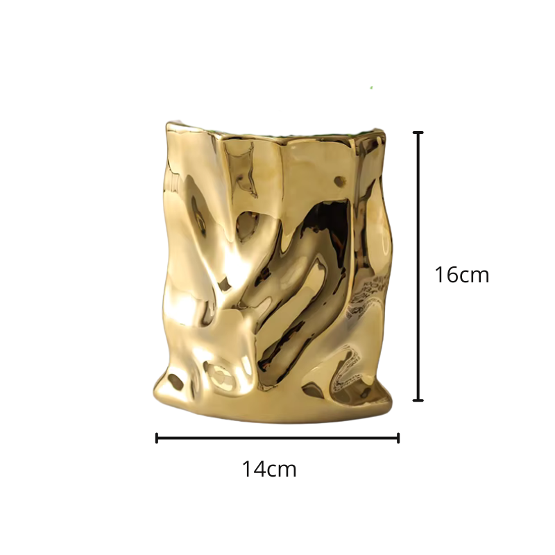 Vase Irrégulié Doré